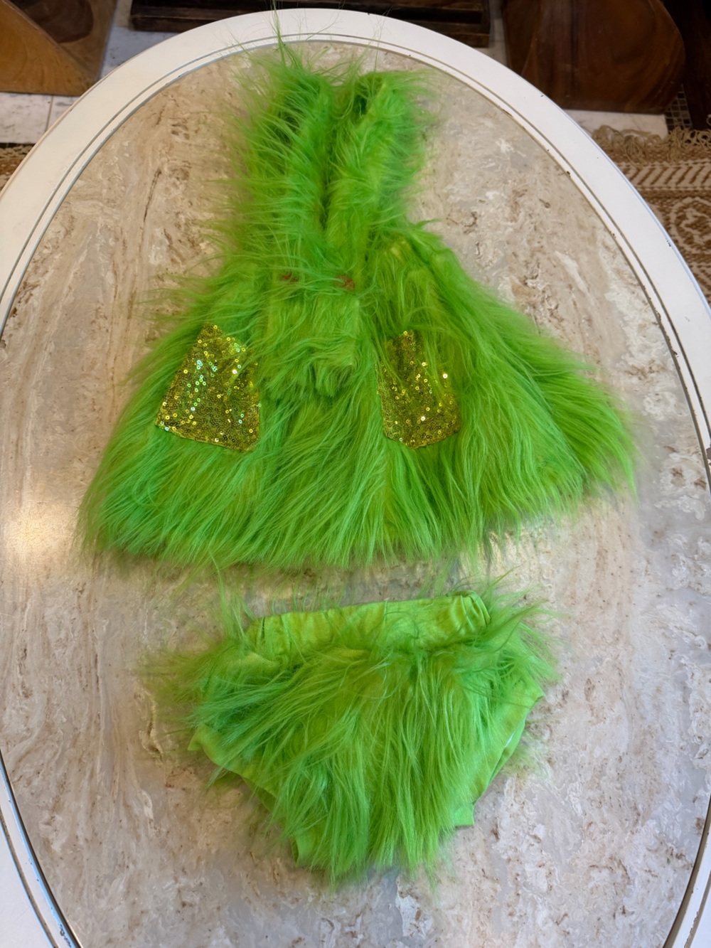 Grinch jumper and bloomers